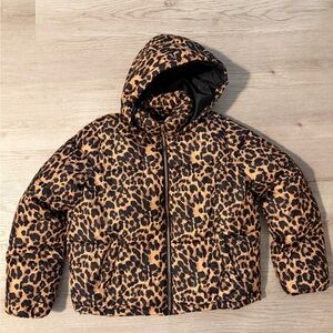 Leopard Print women’s puffer Jacket size XL